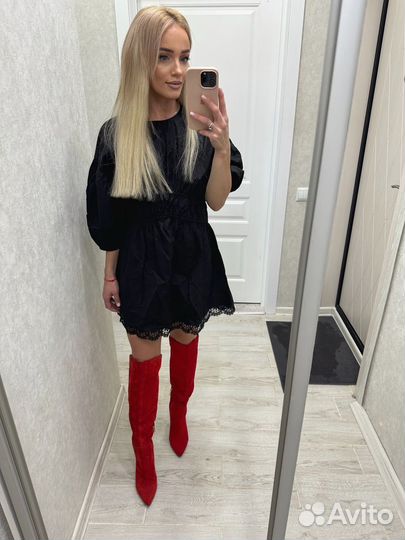 Сапоги замшевые