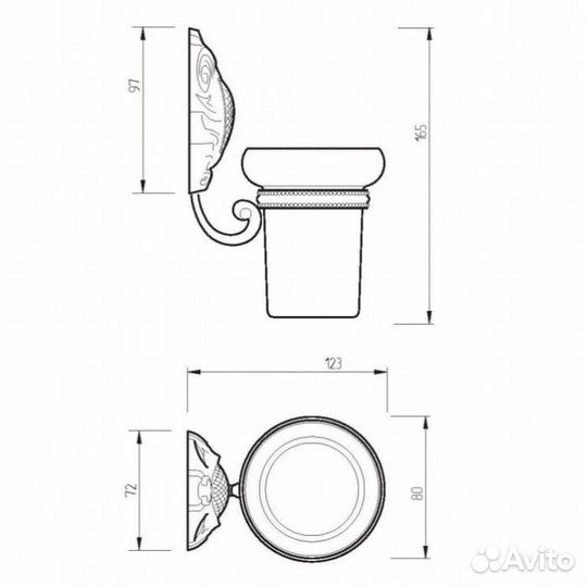 Стакан Migliore Cleopatra 16621 бронза