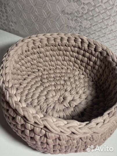 Корзина из трикотажной пряжи