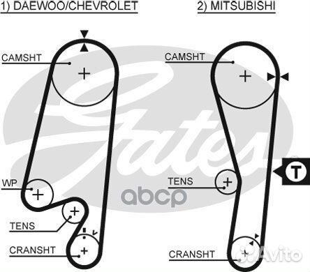 Ремень грм 107 зуб.,25,4mm + ролик+помпа