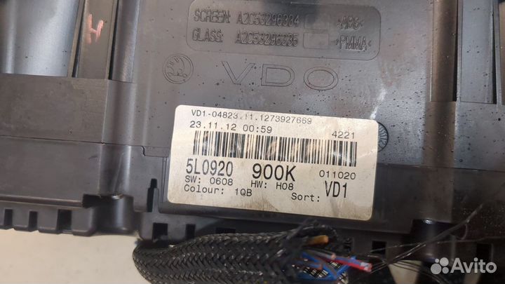 Щиток приборов Skoda Yeti, 2012