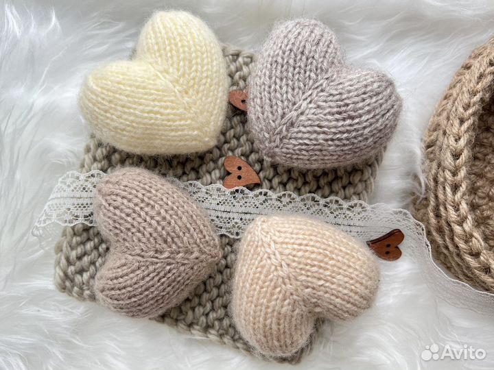 Вязаное сердце спицами мк