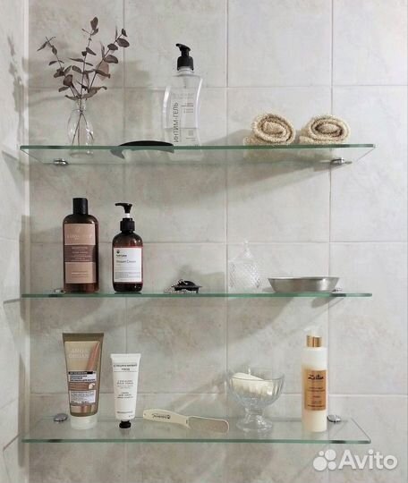 Полка стеклянная в ванную