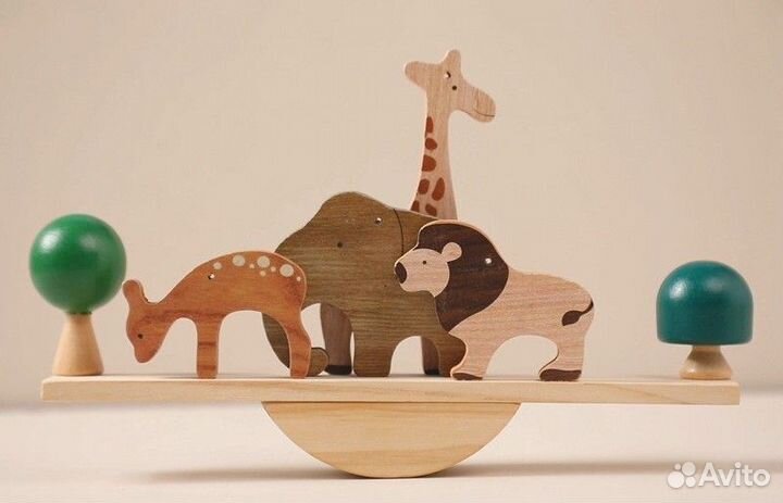 Развивающие игрушки деревянный животное балансир