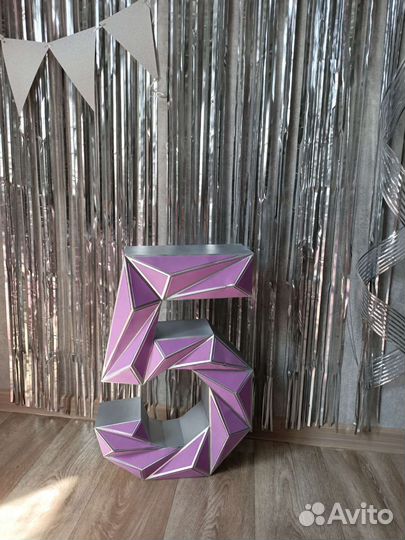 Цифра 5 объемная из бумаги