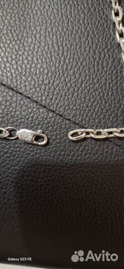 Мужская серебряная цепь бу якорная