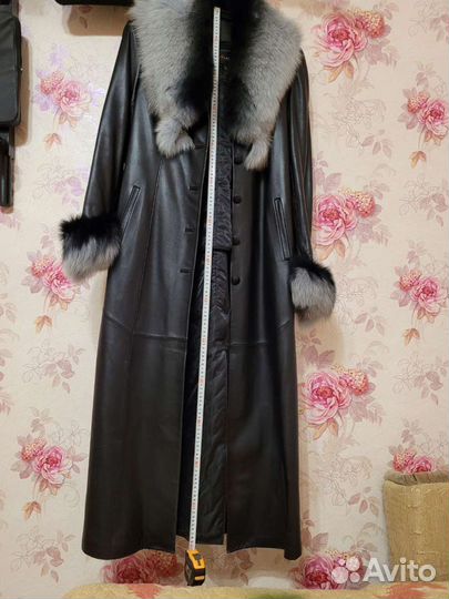 Демисезонный кожанный плащ