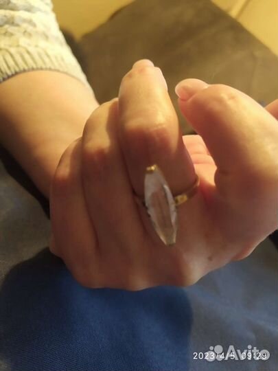 Серебряное кольцо с горным хрусталем винтаж