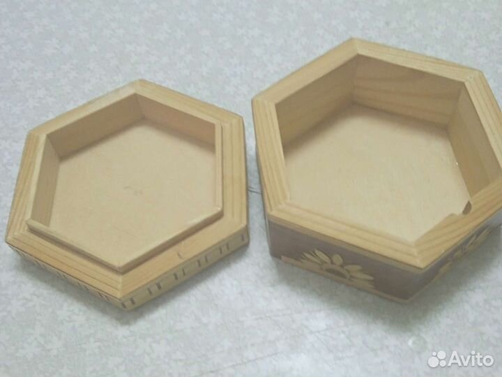 Деревянная шкатулка, инкрустация соломкой