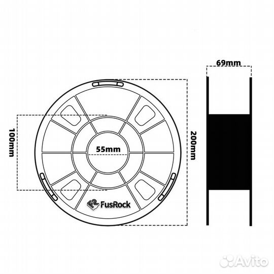 ABS-GF10 пластик FusRock стеклонаполненный желтый