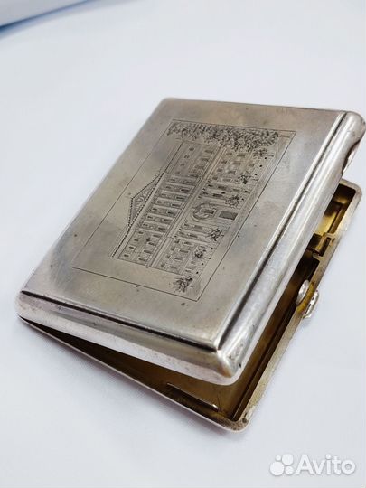 Портсигар серебряный