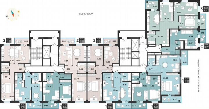 3-к. квартира, 91,6 м², 2/12 эт.