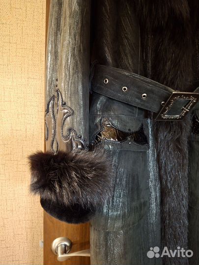 Дубленка натуральная женская 46 р.длинная