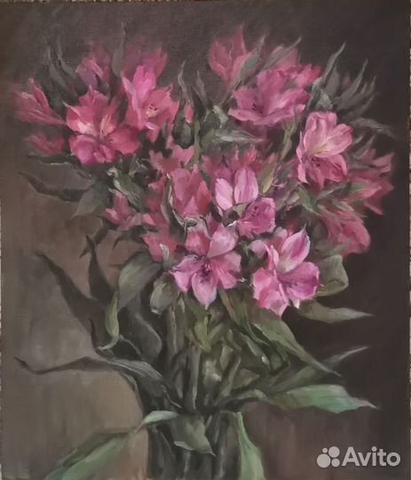 Картина маслом этюд цветы