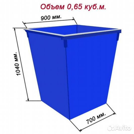 Мусорный контейнер металлический, 0.65 м.куб