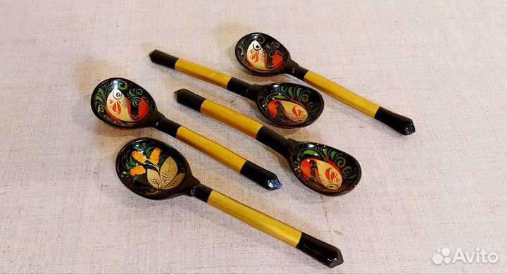 Хохлома посуда, ложки и чаши времен СССР