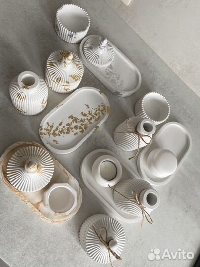 Гипсовые изделия ваза шкатулка поднос