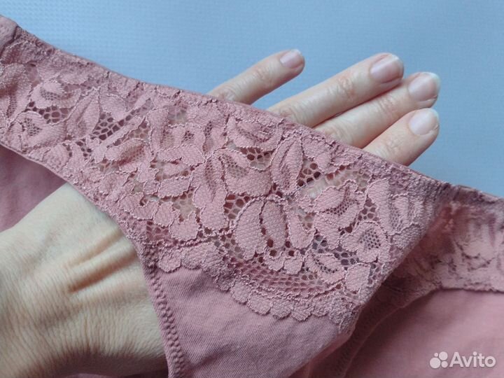 Новые женские трусы Oysho L/46-48 хлопок кружевные