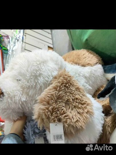 Большая мягкая игрушка собака пушистая 100 см