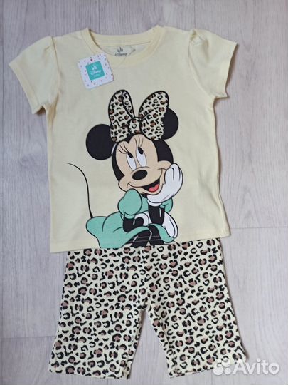 Футболка+велосипедки Disney для девочек (2/4/6/8 л