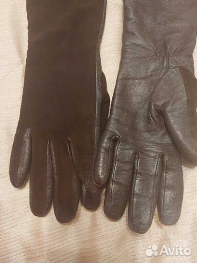 Перчатки женские кожаные