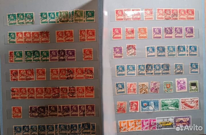 Коллекция Марок Швейцарии, 1000шт+