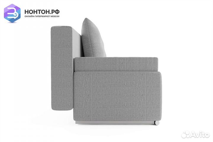 Диван еврокнижка Мадейра рогожка серая