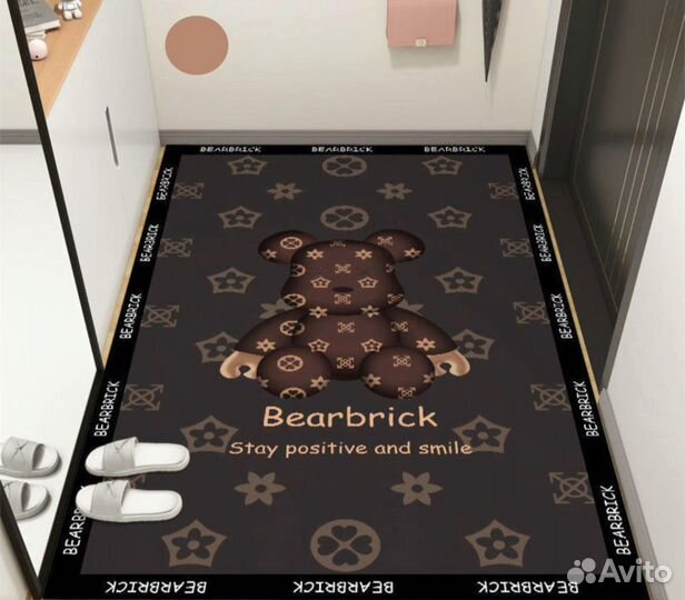 Ковер прикроватный Bearbrick Kaws безворсовый