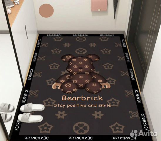 Ковер прикроватный Bearbrick Kaws безворсовый