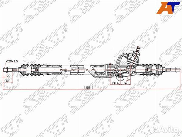 Рейка рулевая toyota land cruiser cygnus