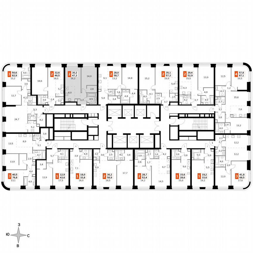 1-к. квартира, 47,3 м², 2/49 эт.