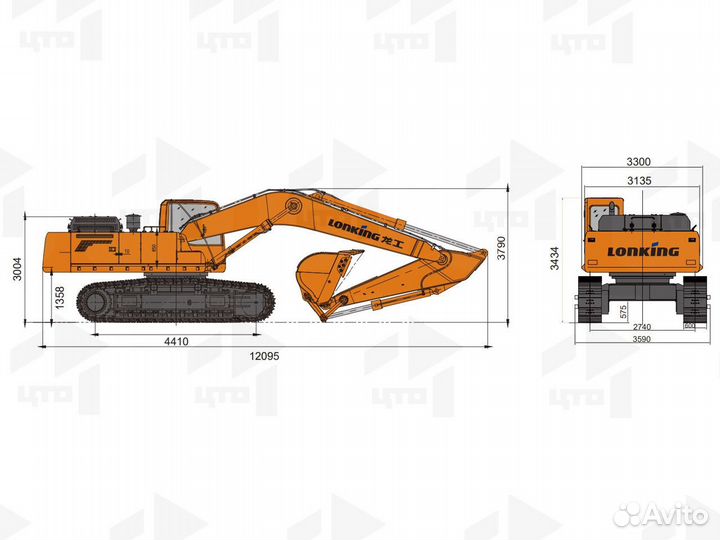 Гусеничный экскаватор Lonking CDM6490, 2024