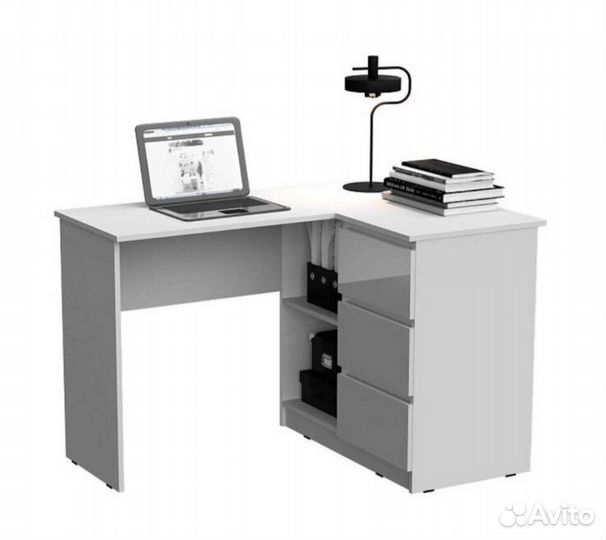 Письменный стол угловой белый