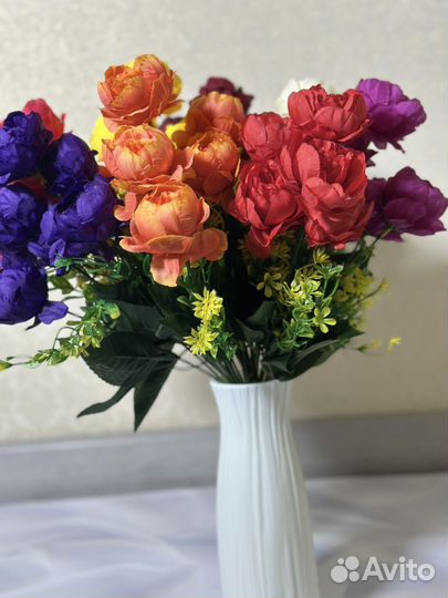 Искусственные цветы кустовые розы