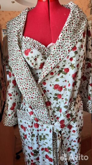 Халат женский, двухсторонний из сатина