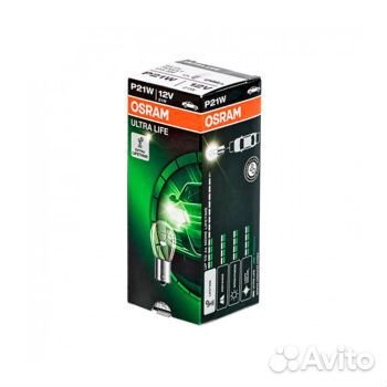 Лампа накаливания сигнальная p21w ba15s ultra life 12v 21w картон 10шт цена за 1шт