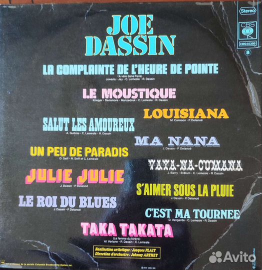 Joe Dassin 1972 France CBS Ex/Ex