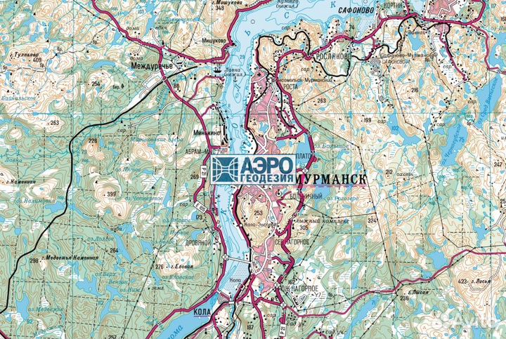 Карта Мурманской области и Кольского полуострова