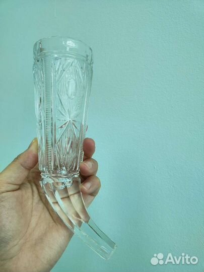 Рог хрустальный 21 см. высота