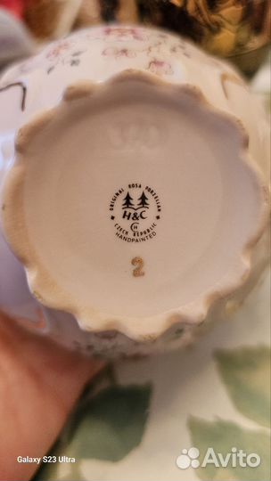 Чайно -кофейная чашка из розового фарфора Чехия