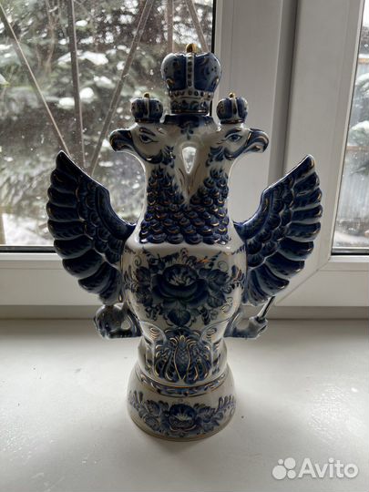 Штоф двуглавый орел гжель