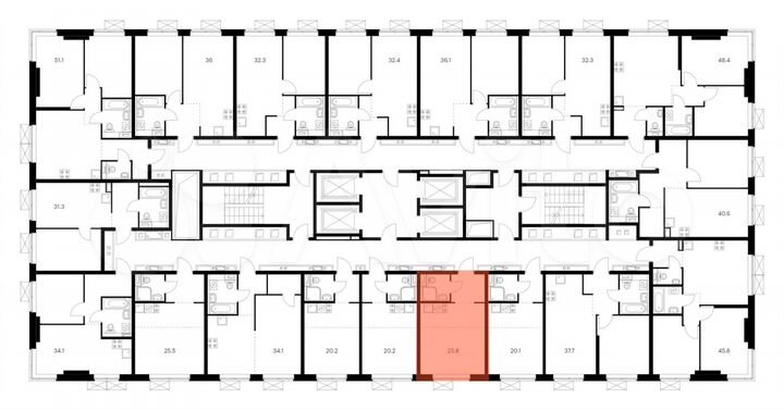 Квартира-студия, 23,8 м², 10/33 эт.