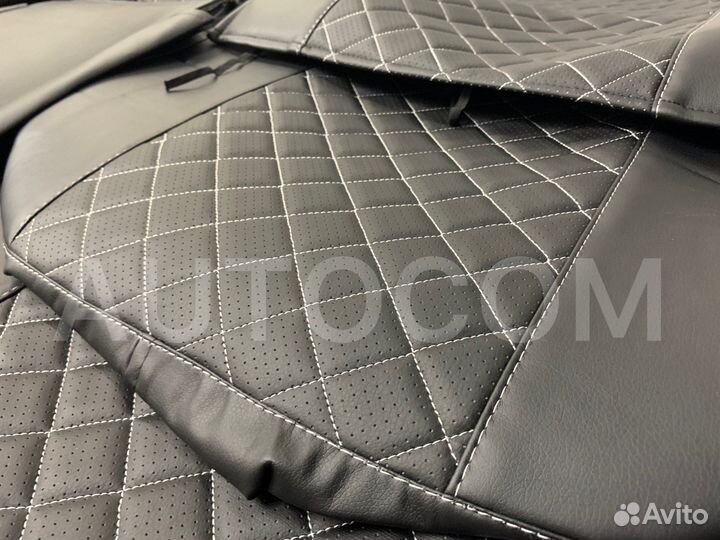 Чехлы сидений эко-кожа ваз 2110 серый ромб