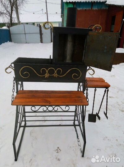 Мангал + коптильня