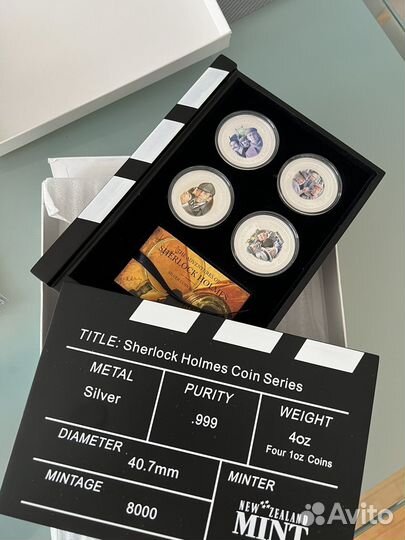 Набор монет Шерлока Холмса из 4 монет Острова Кука