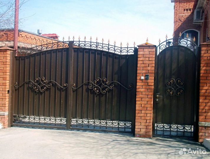 Кованные распашные ворота с установкой