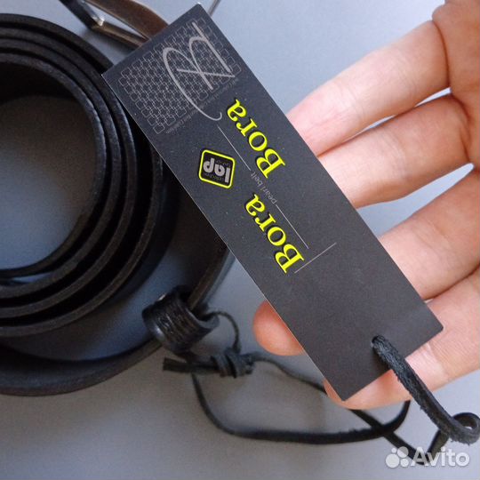 Новый Кожаный ремень мужской для джинс черный