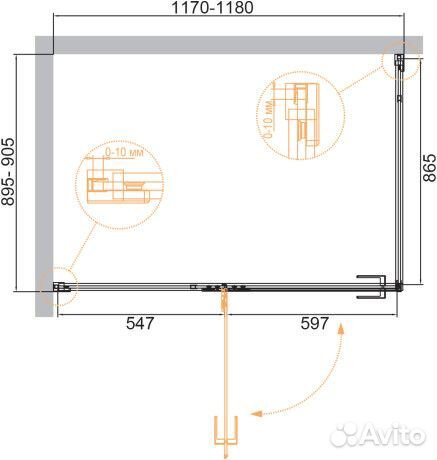 Душ. уголок Cezares 90cm boro bellagio-ah-1-120/9