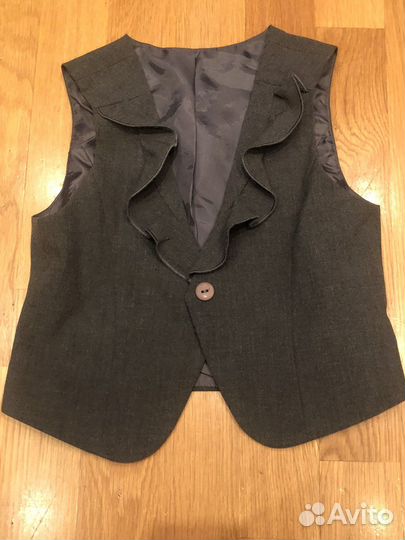 Жакет жилетка для девочки школа рост 122-128 серая