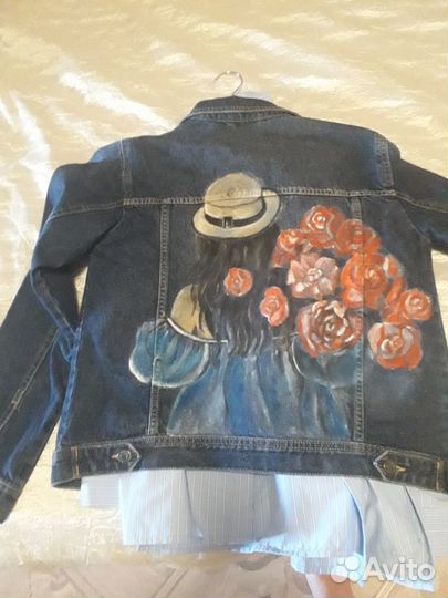 Джинсовая куртка с ручной росписью